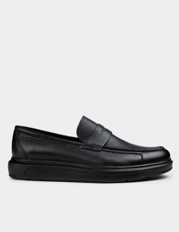 Hakiki Deri Siyah Comfort Loafer Erkek Ayakkabı